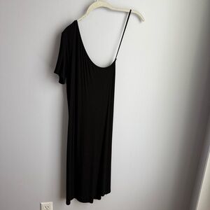 Enza Costa Black One-Shoulder Dress